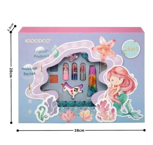 25 in 1 Realistic Girls Mermaid Makeup Set