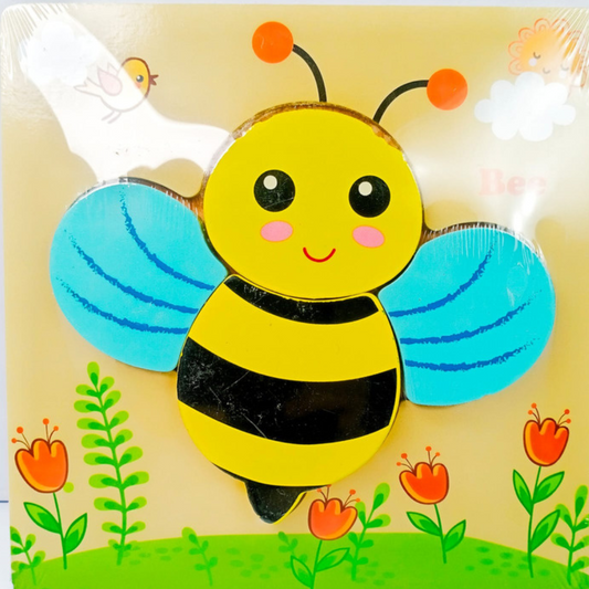 Wooden Puzzle With Different Animals In Multicolors