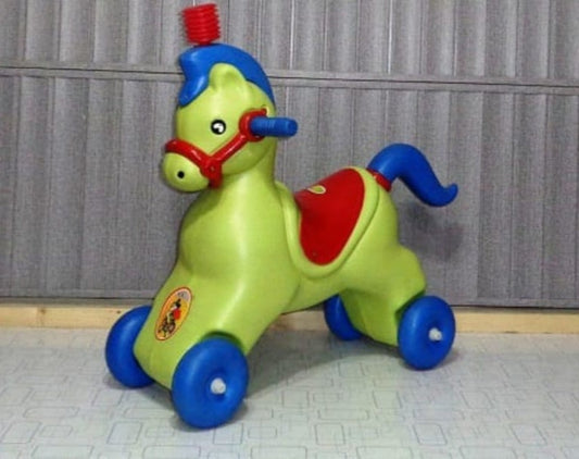 Plastic Riding Horse For Kid In Green Color