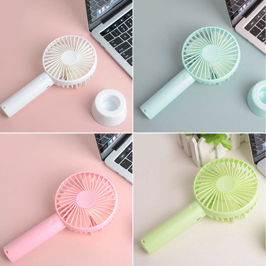 Mini Portable Battery Operated Hand Fan Electric USB Rechargeable, Desk Table Big Capacity Powerful Cooler Fan, Pocket Size Battery For Outdoor Travel