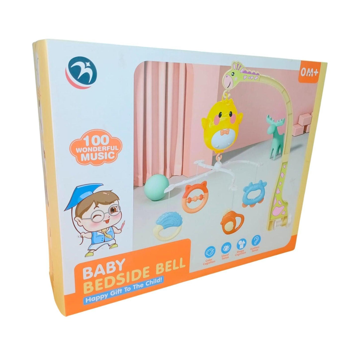 Happy Bed Bell For New Born Baby Toys Rotation Crib Hanging Toy