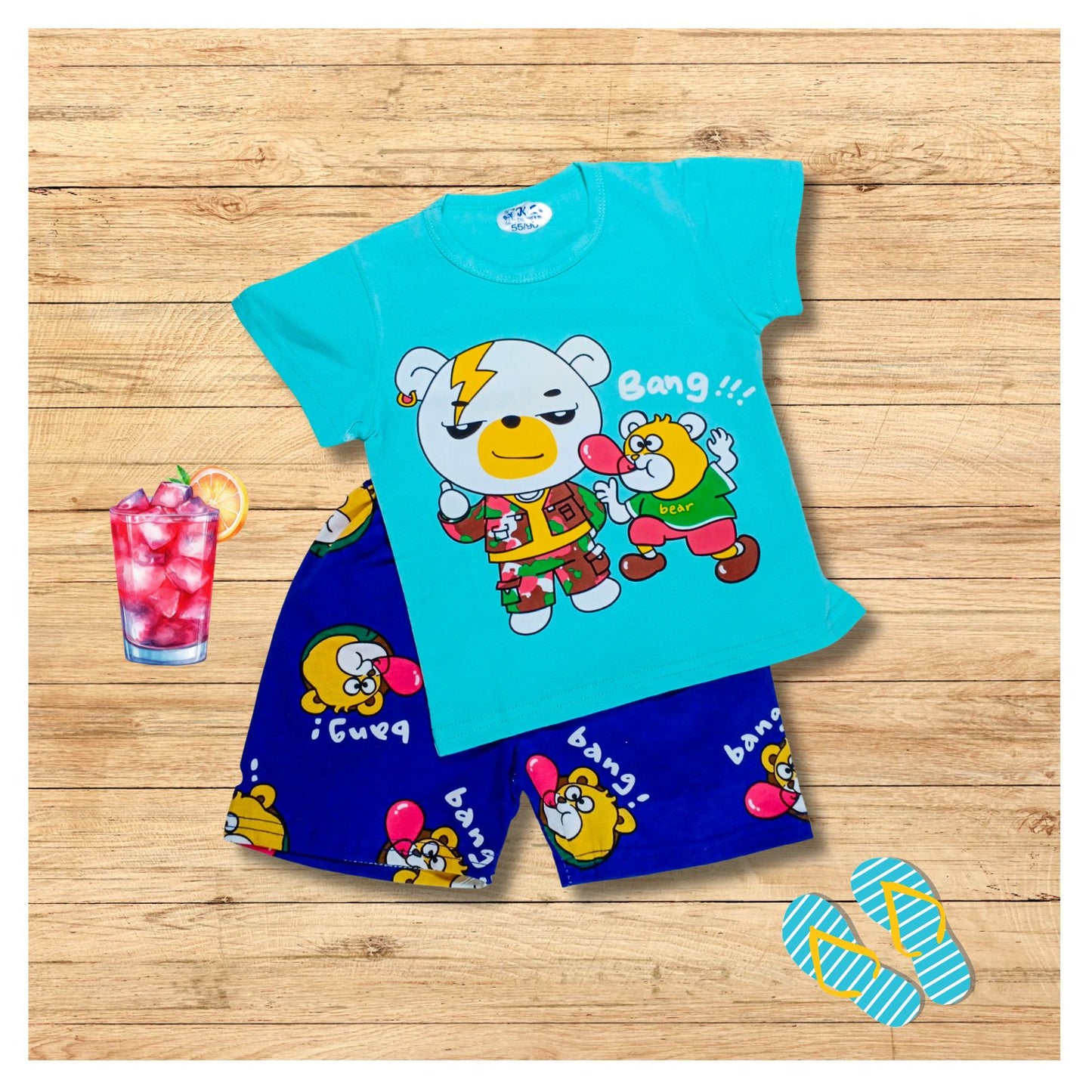 Baby Boys' 2 Piece Summer Cartoon Character Sets Clothes for Toddler
