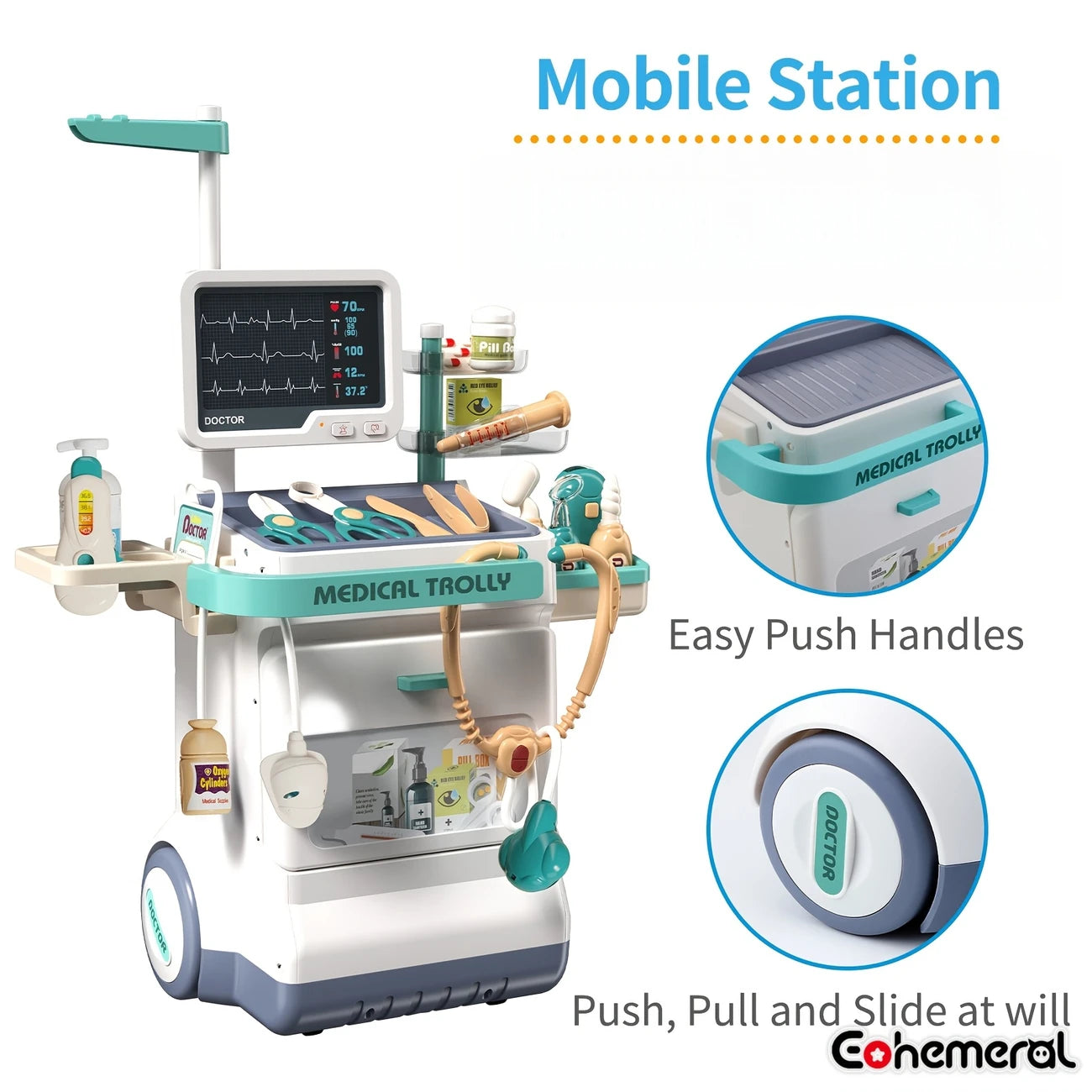 Pretend Play Medical Trolley Set