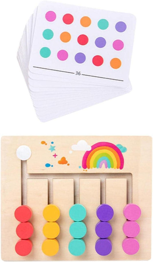 Color and Shape Matching Brain Teasers Logic Game Family Game Montessori Learning Toys Slide Puzzle for Kids Birthday Gifts