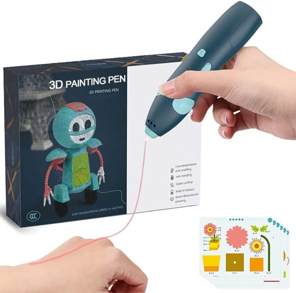 DIY 3D Pen Low Temperature 3D Printing Pen Digital Display USB Rechargeable  3D Drawing Pen Kids Educational Painting Toys Gifts