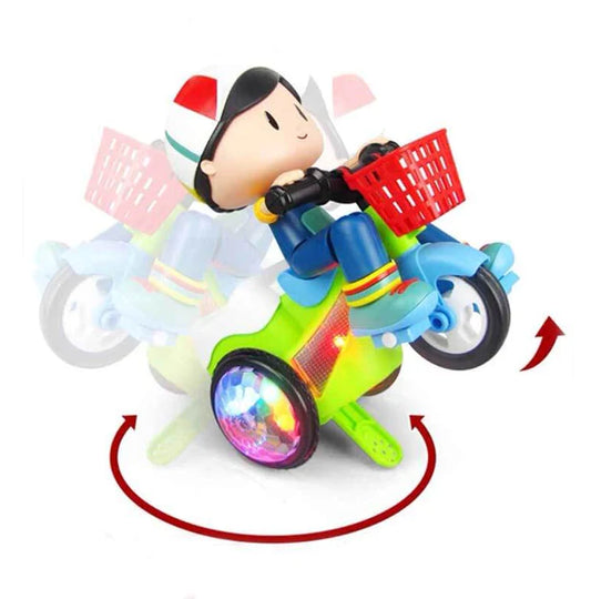 Boy Stunt Tricycle Model Toy Car with Sound and Light
