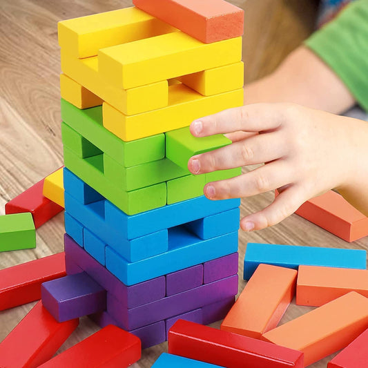Tickles Wooden Jenga Multicolor Tetris Tower Stacking Game for Toddlers