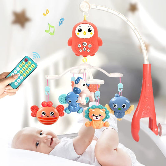 Happy Bed Bell For New Born Baby Toys Rotation Crib Hanging Toy