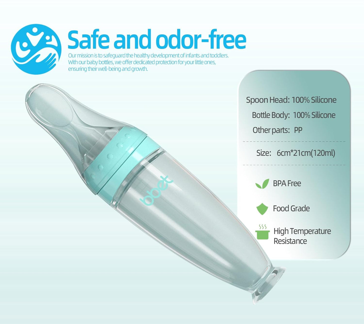 Silicone Feeding Baby Bottle with Spoon Head