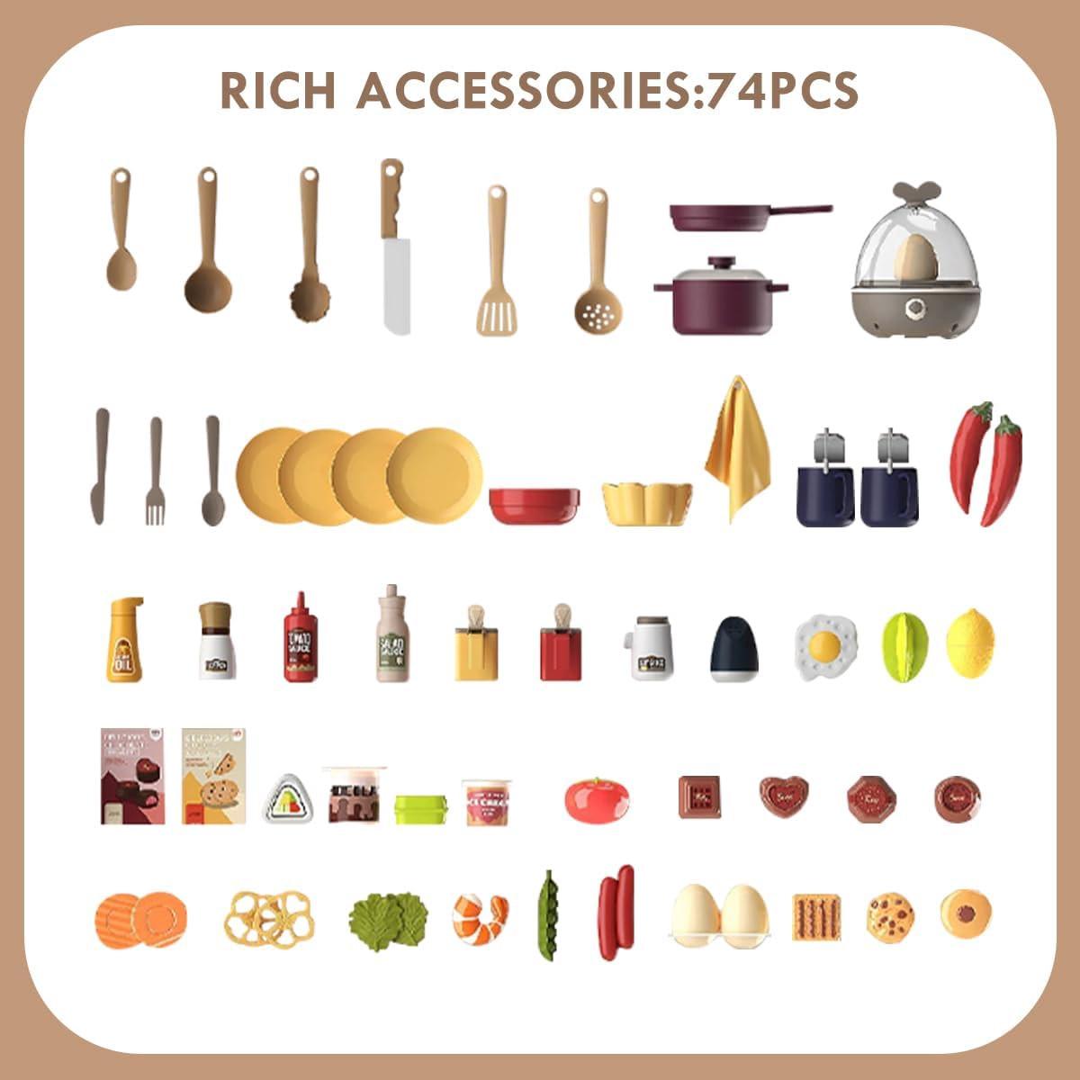 Kitchen Toy for Children,74 Pieces Children's Game Kitchen Toy