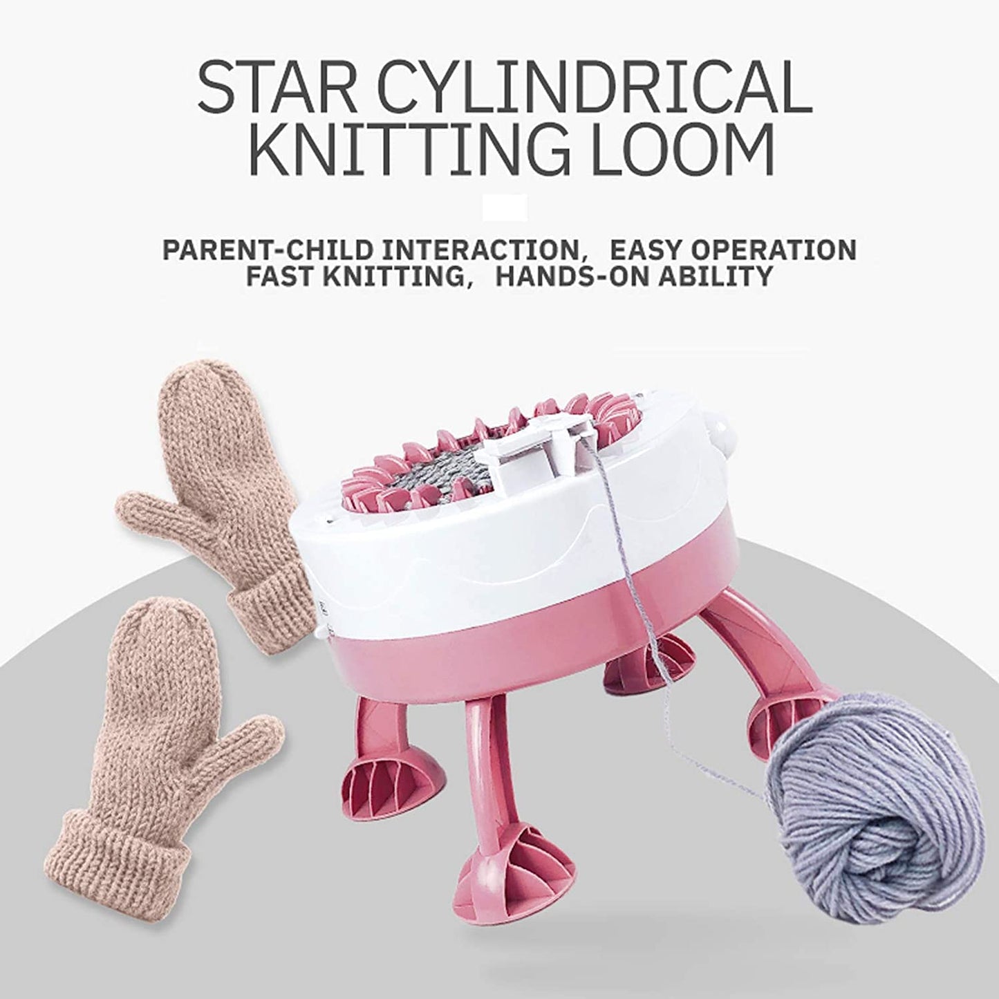 Knitting Machine 22 Needles, Knit Loom Machine Smart Manual Rotating Kit, for Adults Kids Knitting DIY Toy Socks Hats Scarves