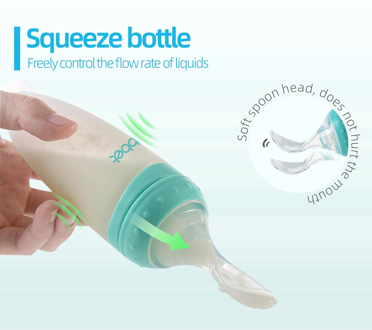 Silicone Feeding Baby Bottle with Spoon Head
