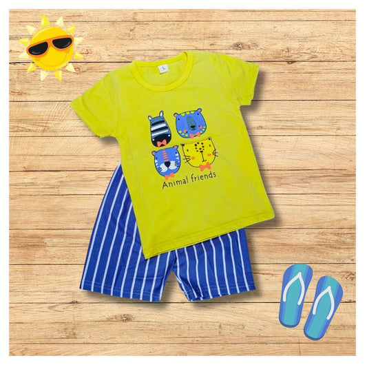 T Shirt And Shorts Pant For Kids Baby Boys Round Neck Short Sleeves Tee Tops Clothes Sets Dresses