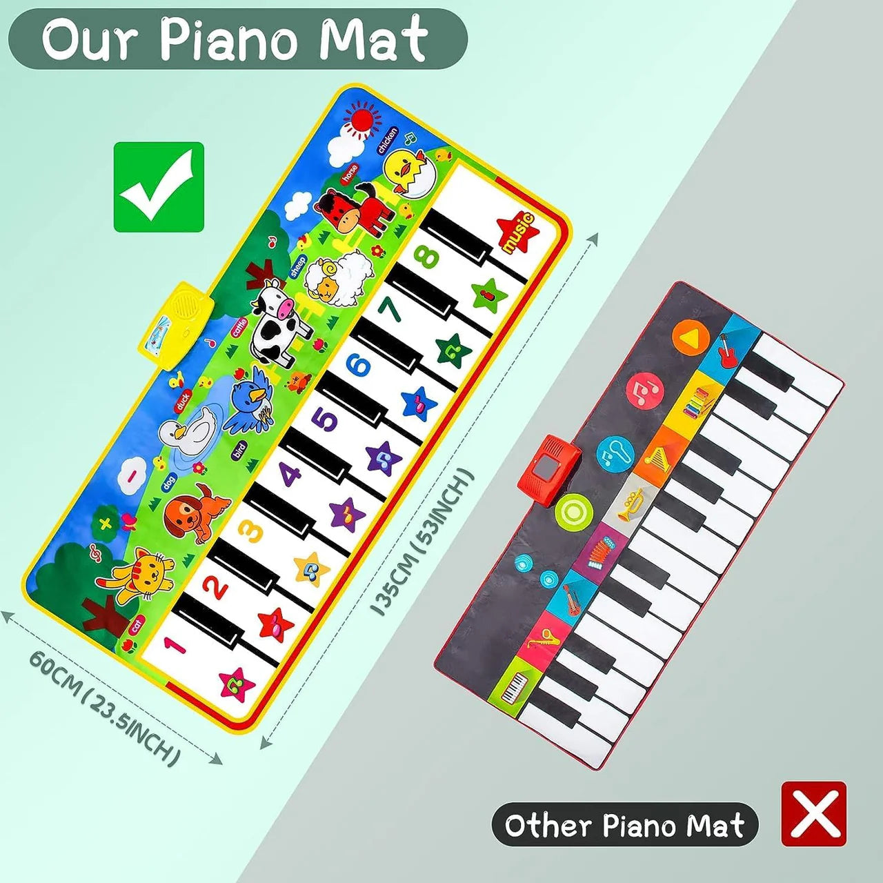 8 Animal Sound Piano Mat With Water Resistant