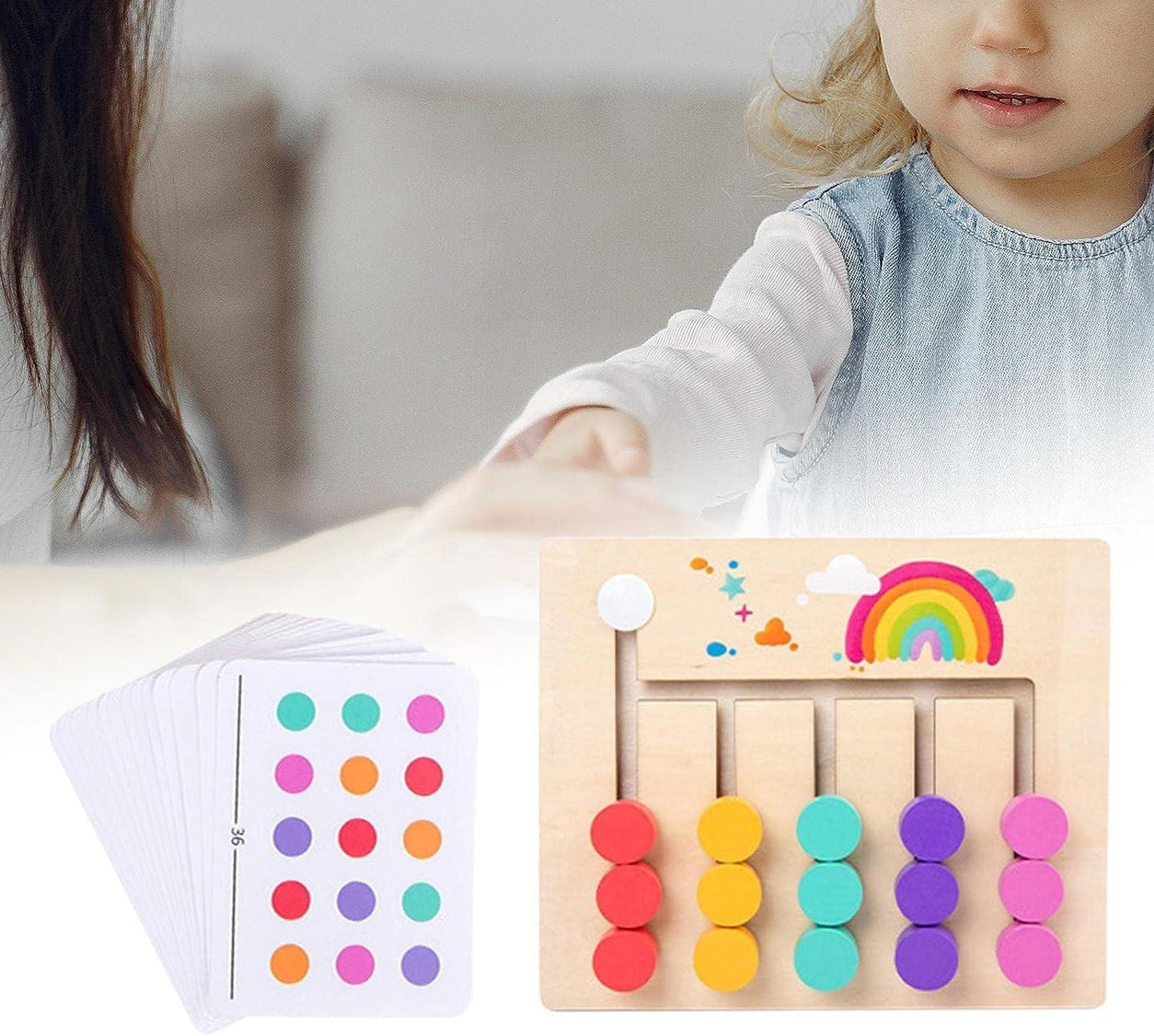 Color and Shape Matching Brain Teasers Logic Game Family Game Montessori Learning Toys Slide Puzzle for Kids Birthday Gifts