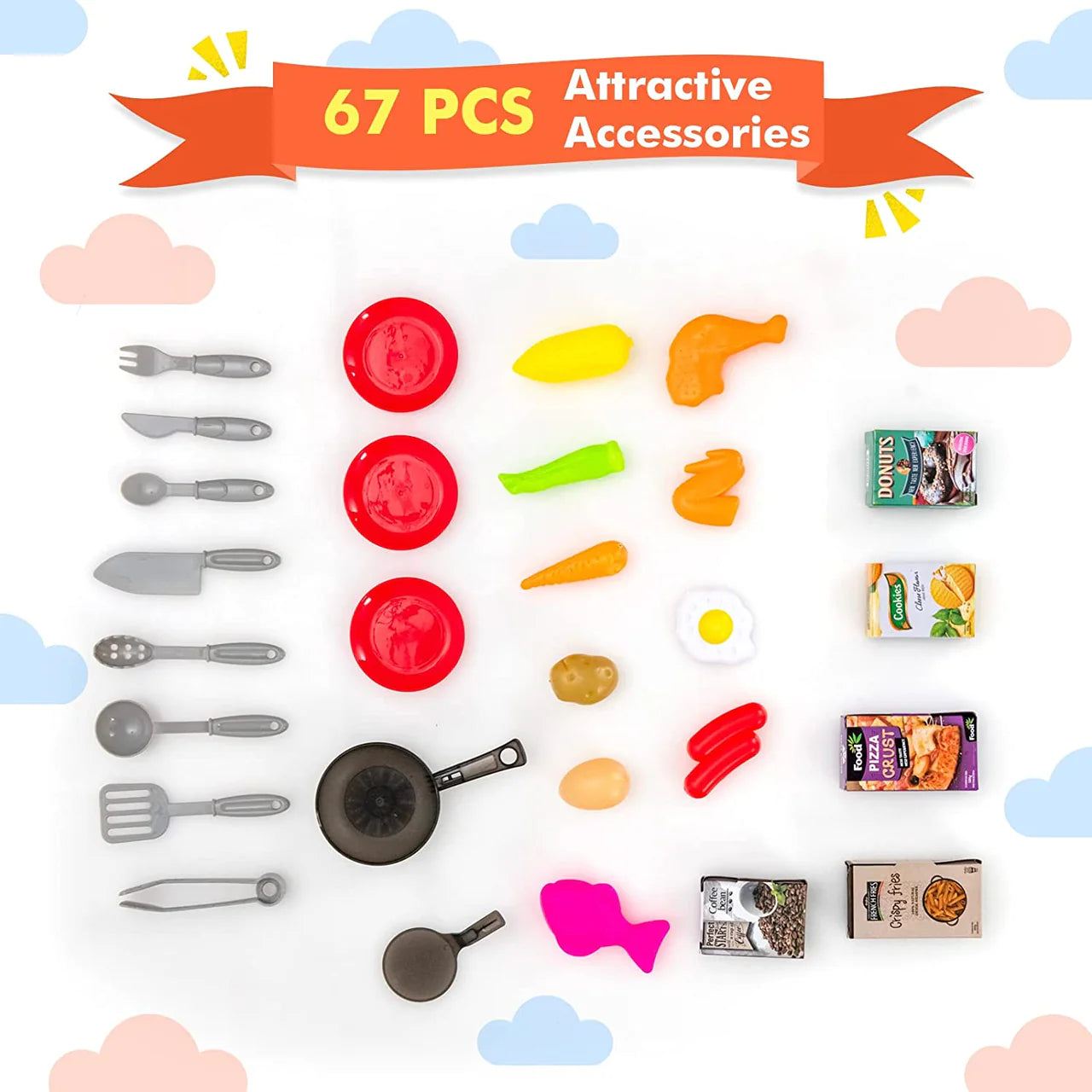 67 Pieces Play Kitchen Set