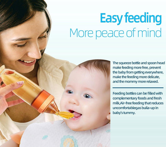 Silicone Feeding Baby Bottle with Spoon Head