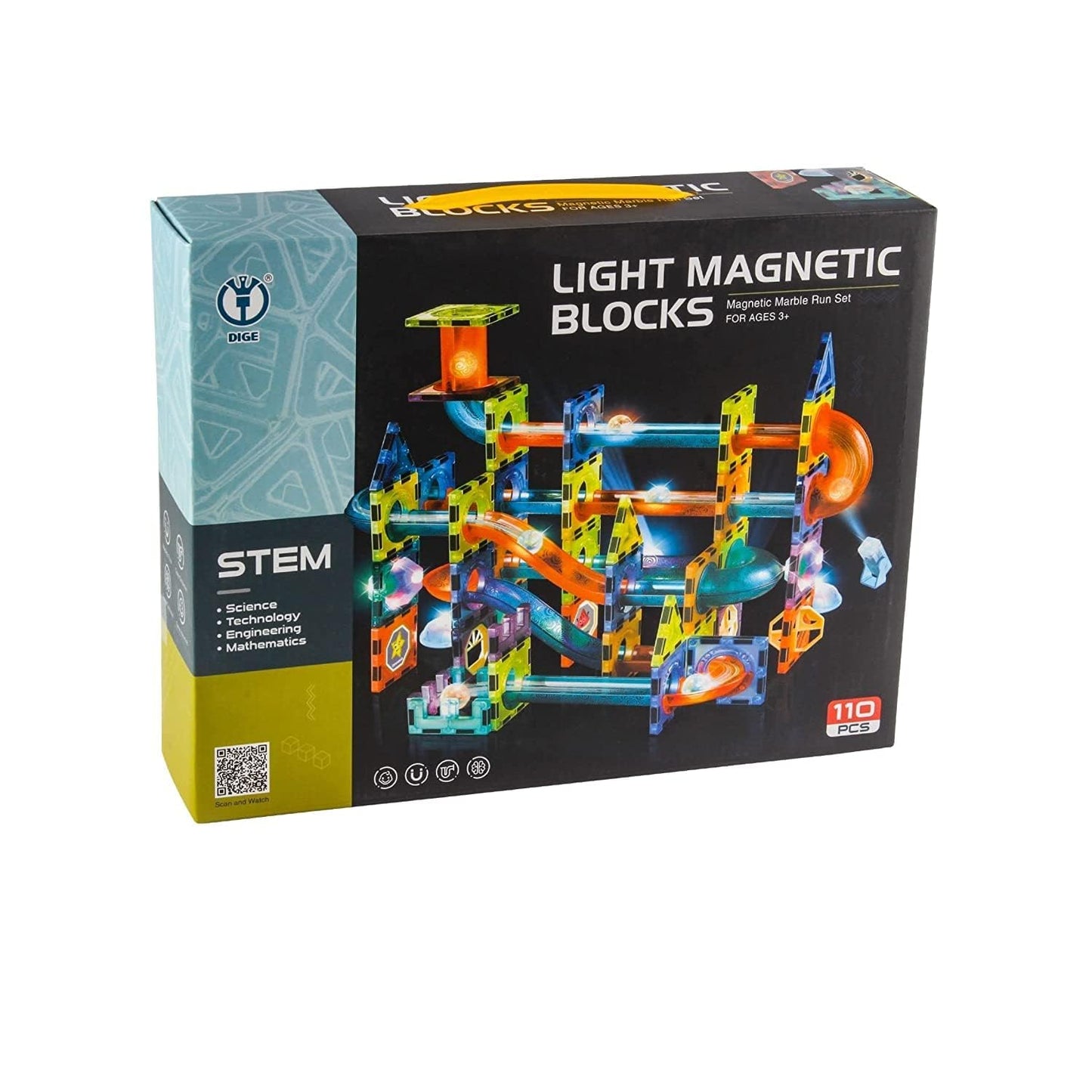 Light Magnetic Tiles Building Blocks for Kids