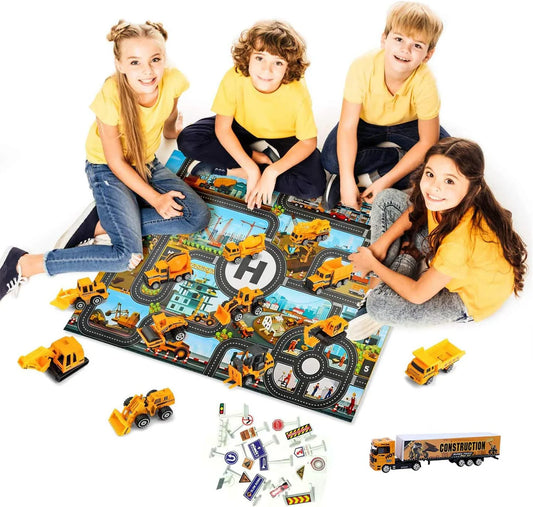 8 Player Diecast Car Urban Traffic Construction Monopoly Mat Game