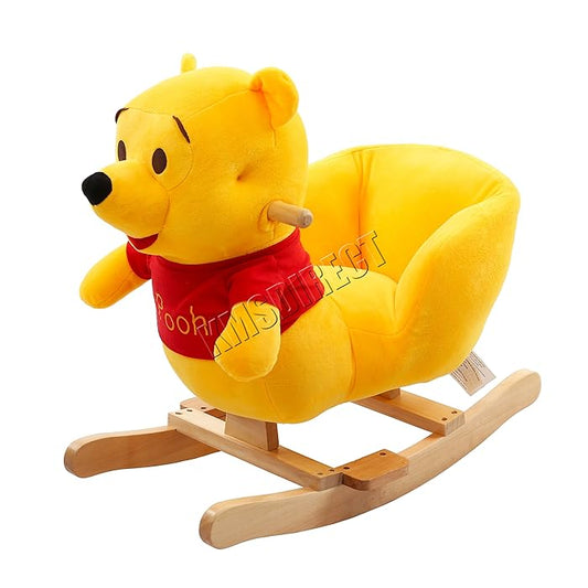 Baby Rocking Winnie The Pooh | Plush Wooden Rocking Horse Toy | Rocking Chair for Toddler Baby 1-3 Years, Child Rocker Pink Rocker | Toddler Rocker Horse | Baby Rocker Toy