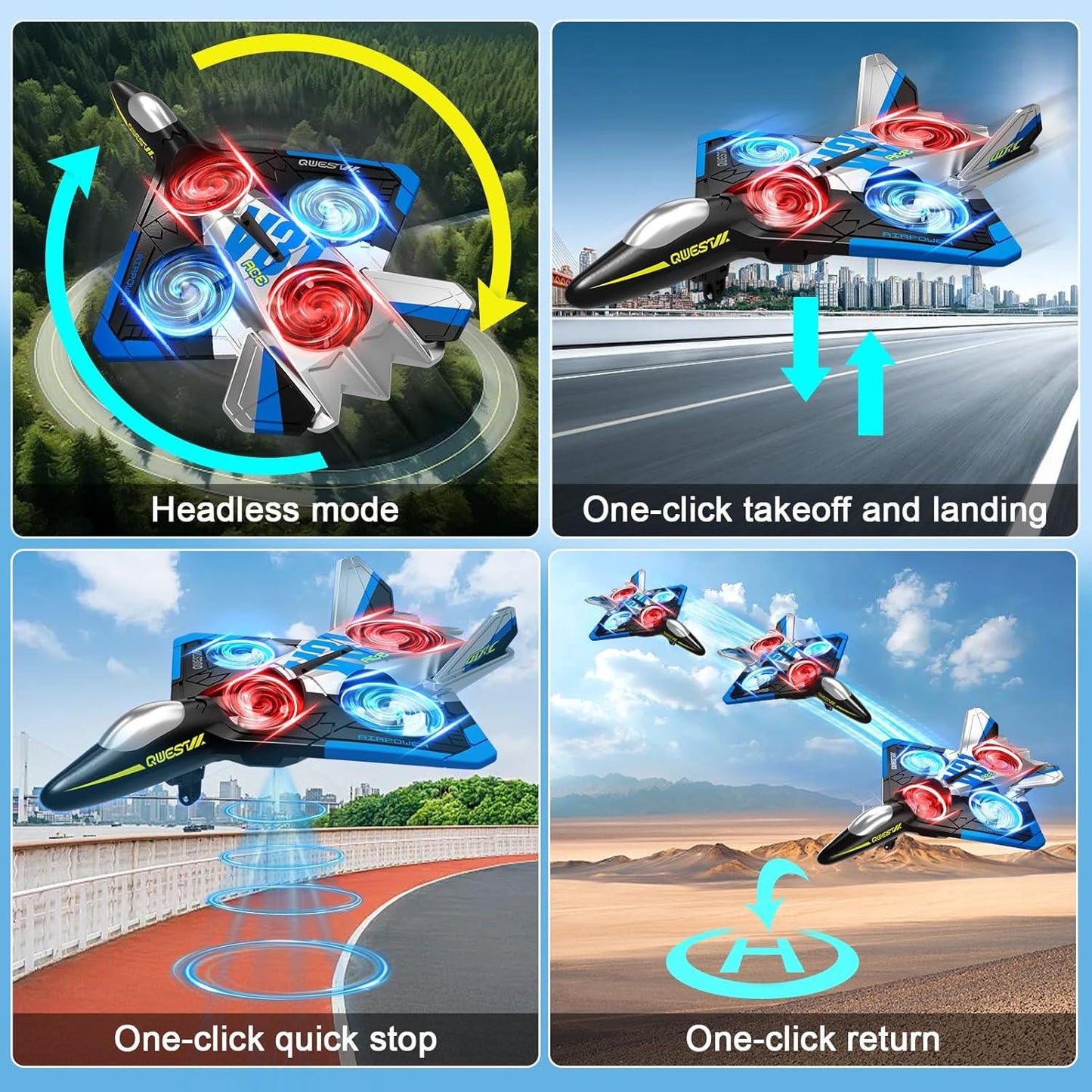 4DRC V31 RC Plane with Camera, Foam Remote Control Airplanes Drones for Kids