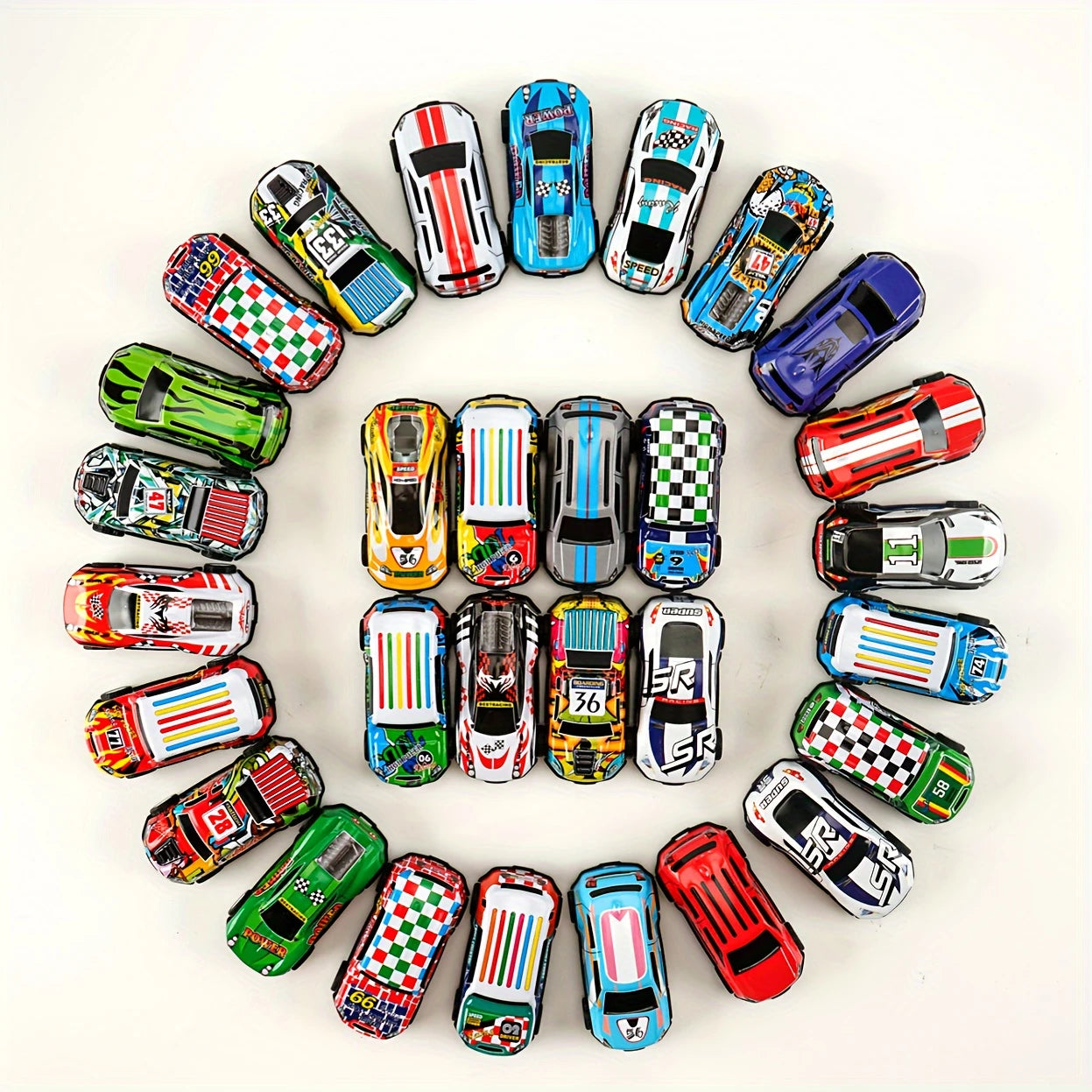 20/30/50pcs Metal Toy Car Set with Ramp Function and Storage Box
