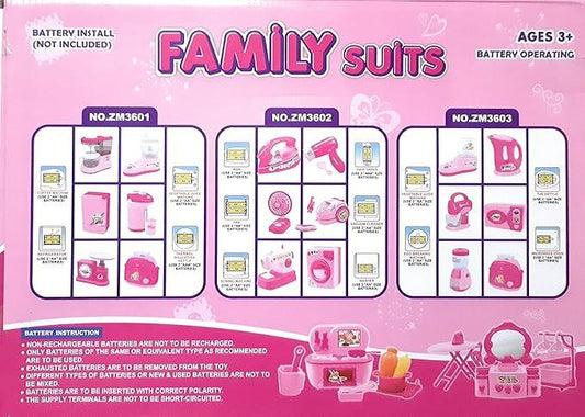 Battery Operated Household Home Appliances Play Set Toy