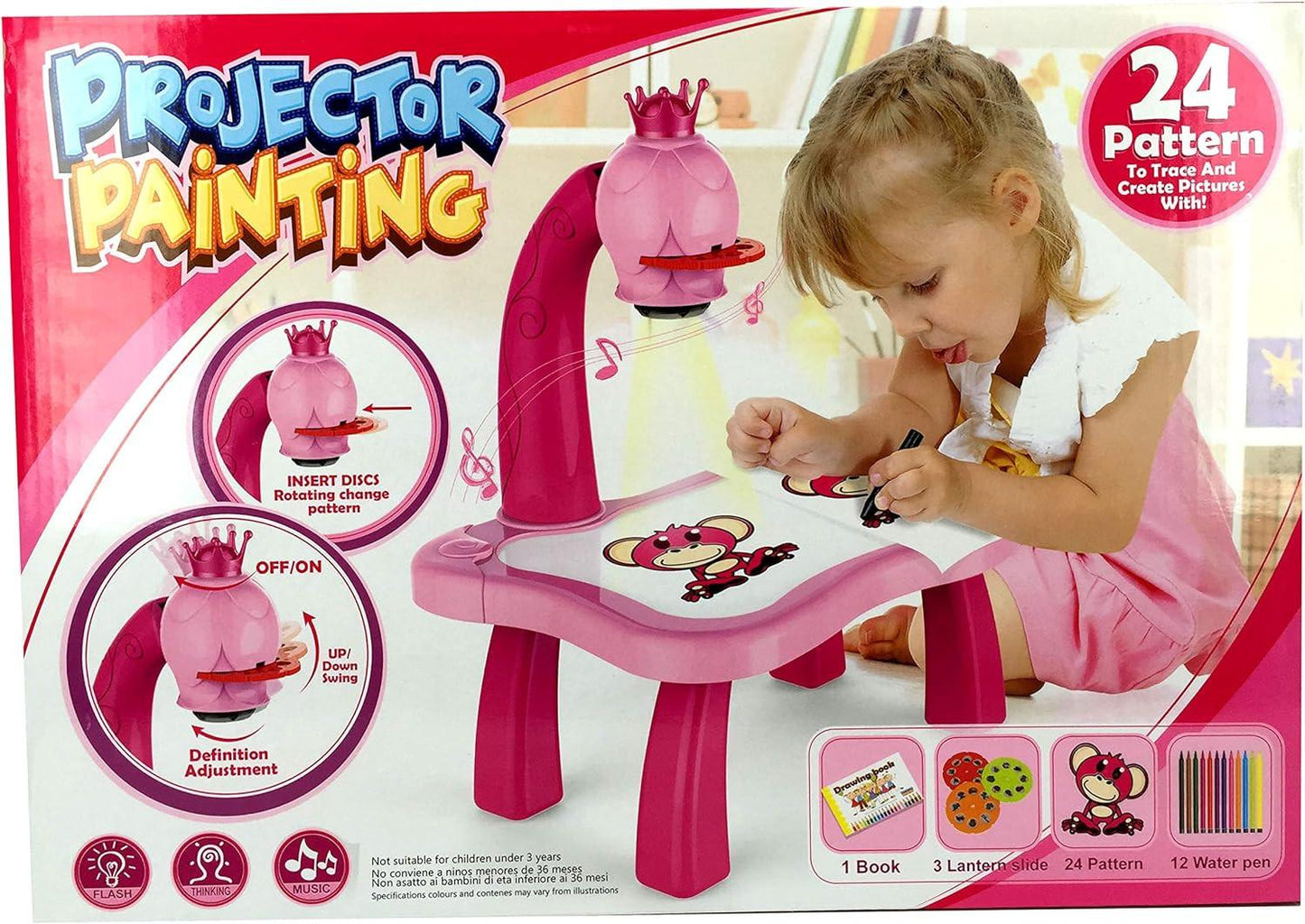 Educational Projector Painting Pink Color