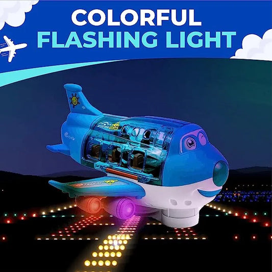 Airplane toys Toys for children, “Bump and Go Action”, toy airplane for toddlers with flashing lights and sounds Led for boys and girls aged 3-12 (cargo plane)