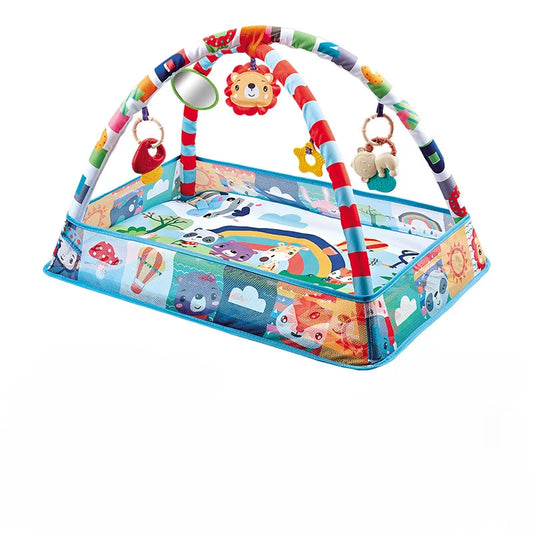 Baby 3 in 1 Fitness Frame Game Blanket Multifunctional Cartoon Play Crawling Mat Tortoise Lion Ocean Ball pool 0-18 Months Toys