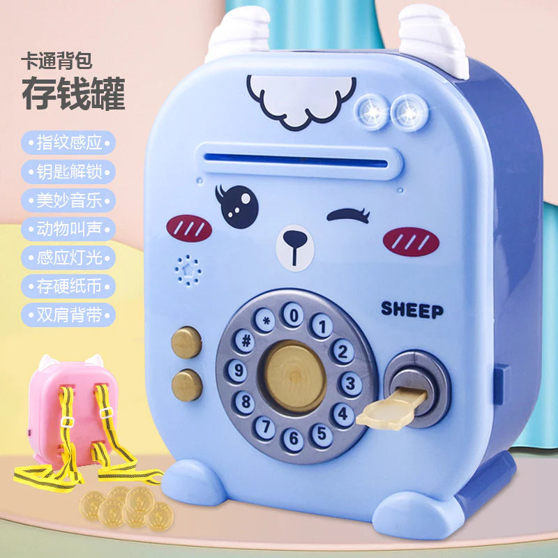 Fingerprint Unlock Piggy Bank + Backpack For Kids