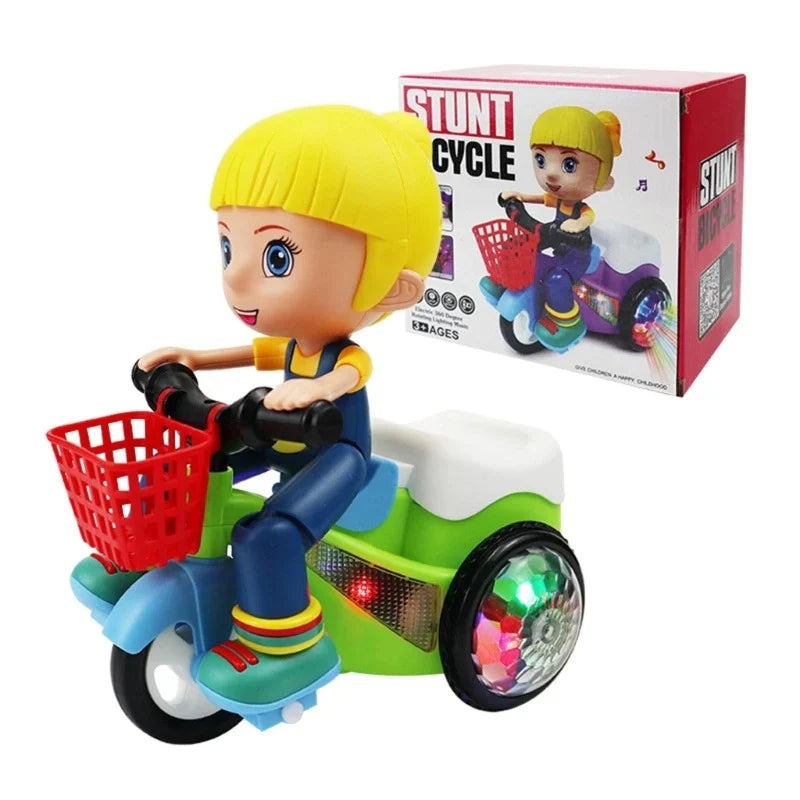 Electric Stunt Bike Toy Kids Music Tricycle