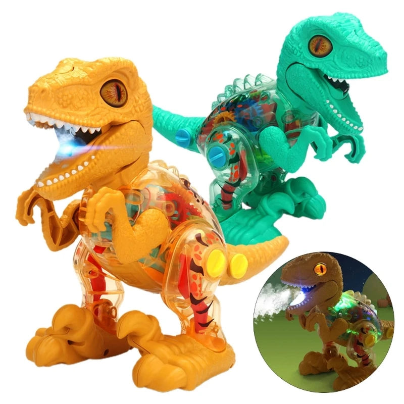 Mist Spraying Transparent Gear Dinosaur