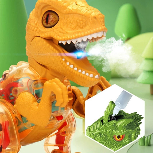 Mist Spraying Transparent Gear Dinosaur