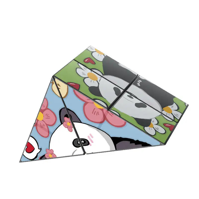 Panda shape shifting box fidget magic cubes anti-stress release 3D infinity cubes building block Toys