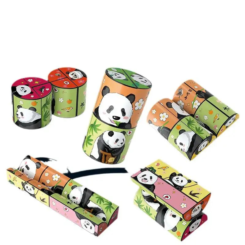 Panda shape shifting box fidget magic cubes anti-stress release 3D infinity cubes building block Toys