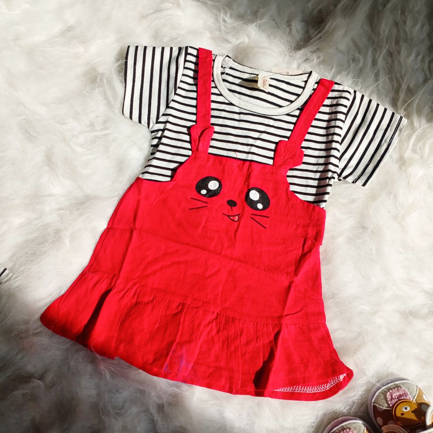 Baby Girls Cute Cotton Regular Fit Dungarees