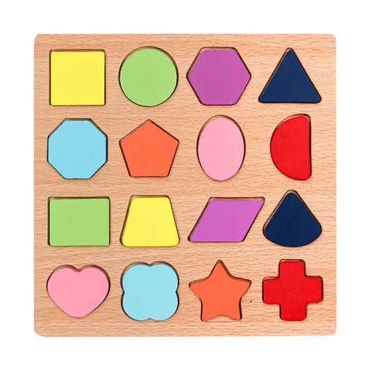 Kindergarten Early Education Aids Interaction Toys for Children Wooden Hand Grab Board Letter Digital 3D Mosaic Puzzle Toy