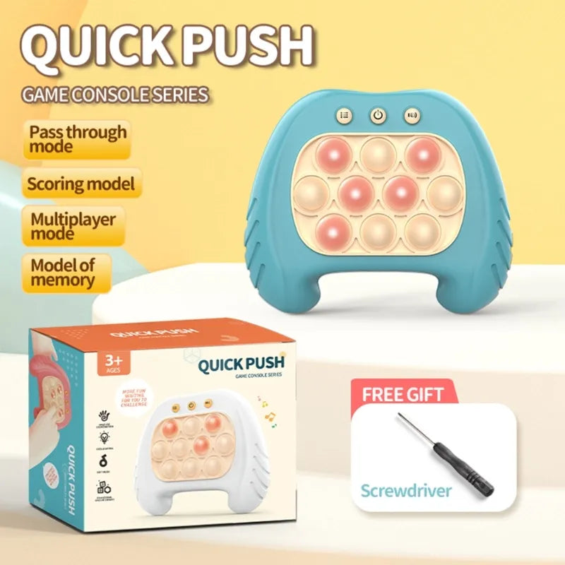 Quick Push Light Up Pop Game Fidget Toys for Adults and Kids | Puzzle Game Machine
