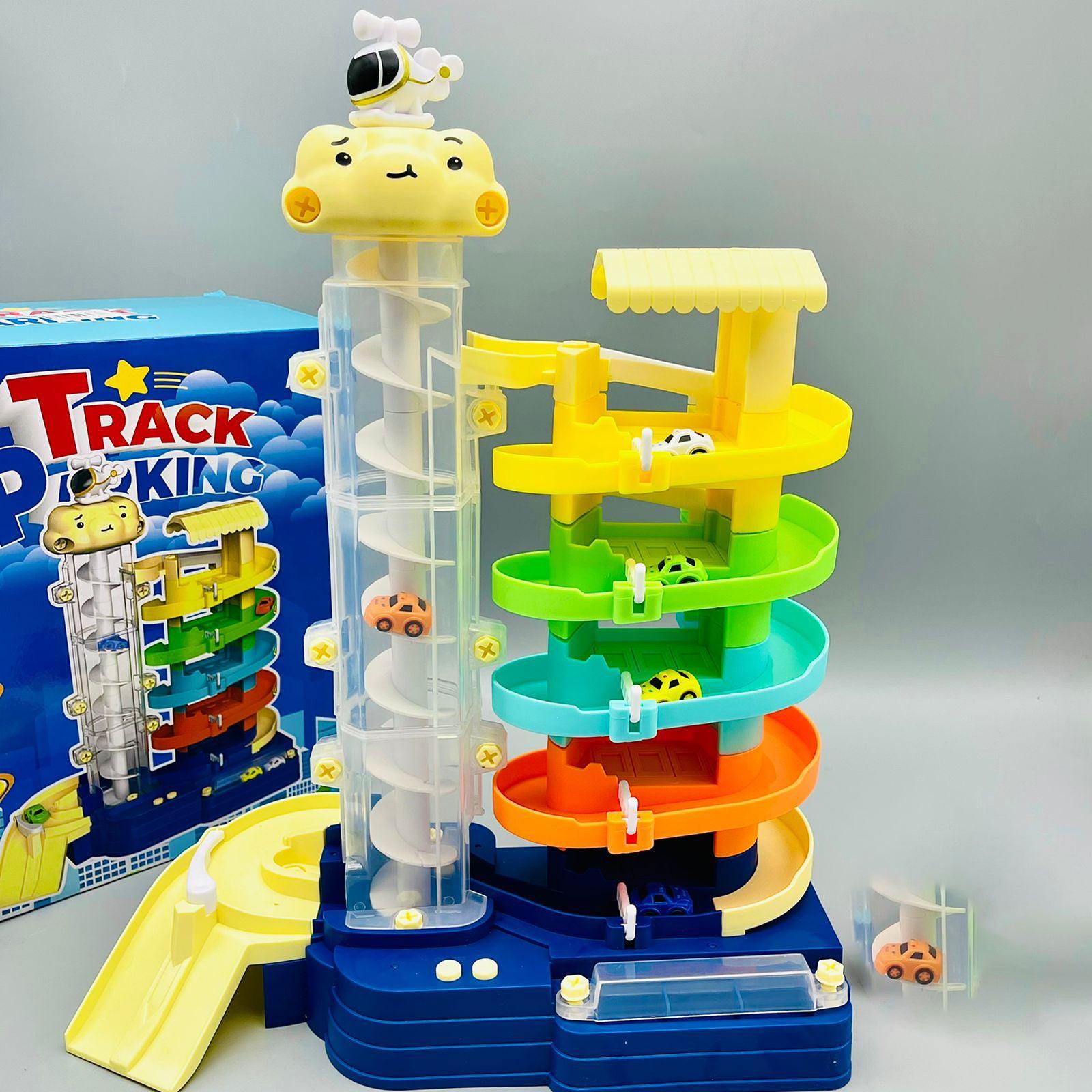 Kids Toys Electric Lift Rail Car Parking Toy Montessori Boys Girls