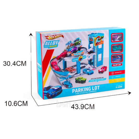 Alloy Car Parking Area Track Game For Children, Parking Lot