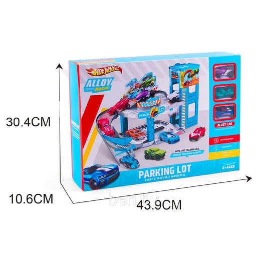 Alloy Car Parking Area Track Game For Children, Parking Lot