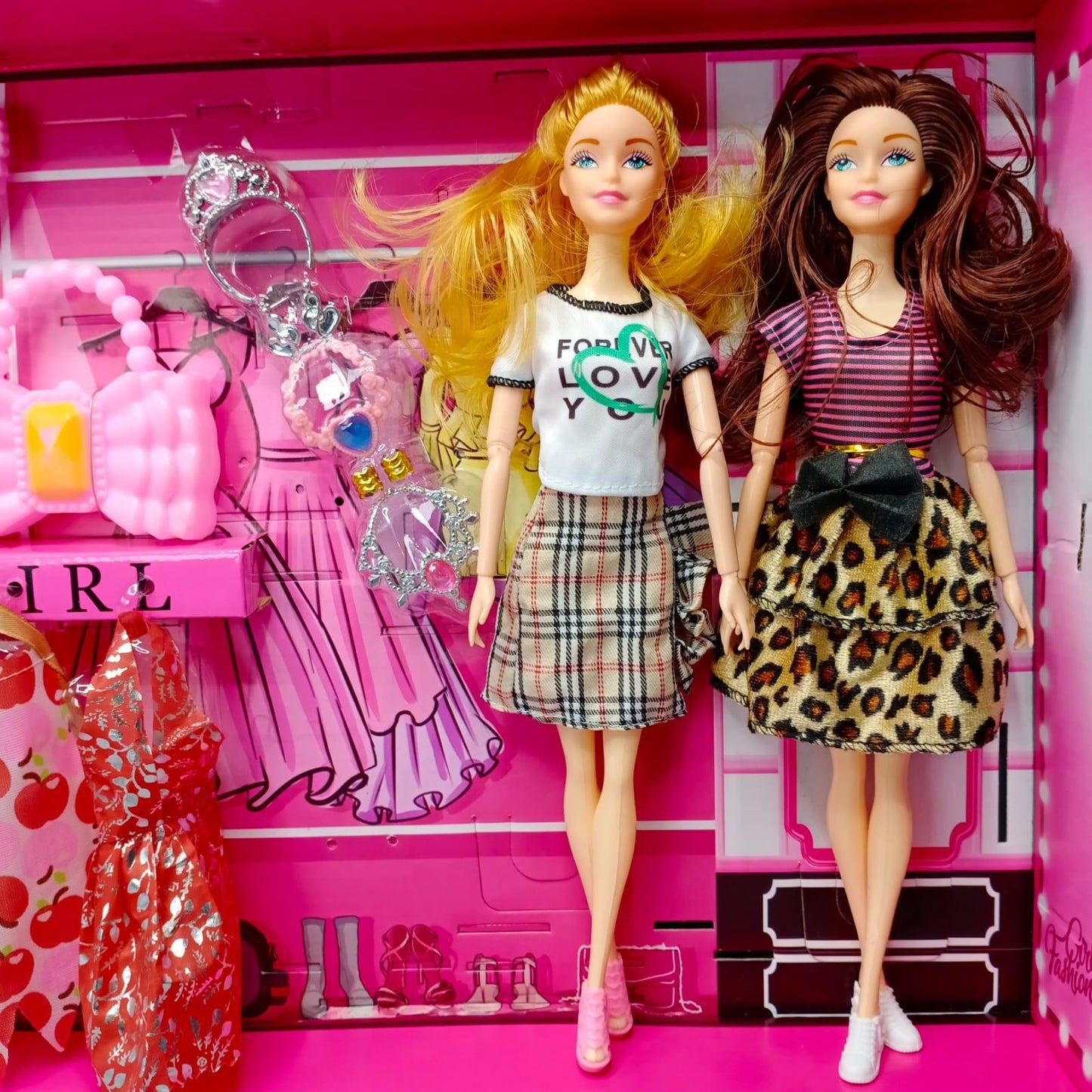 Dolls With Their Personal Wardrobe for Kid Girls Play