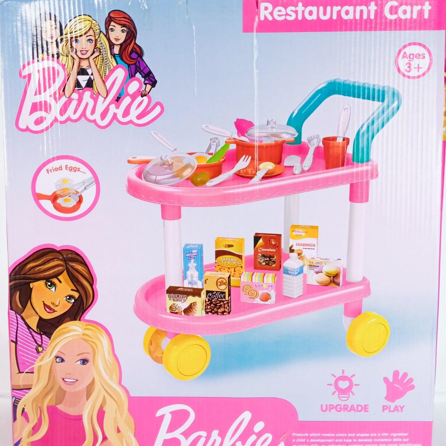 Kitchen Tea Cart Trolley With Kitchen Accessories For Kids Play and Entertainment