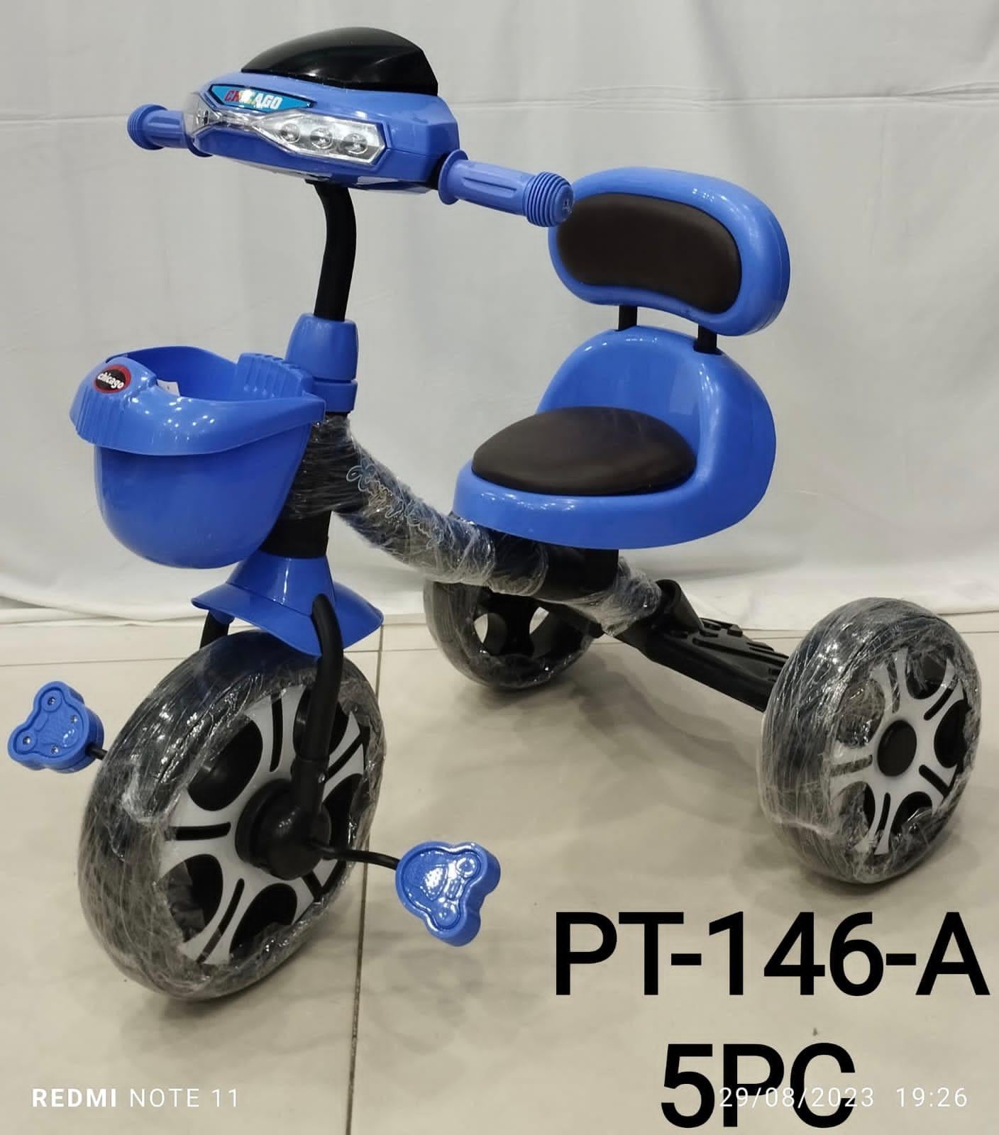 Black and Blue Three Wheeler Kids Tricycle