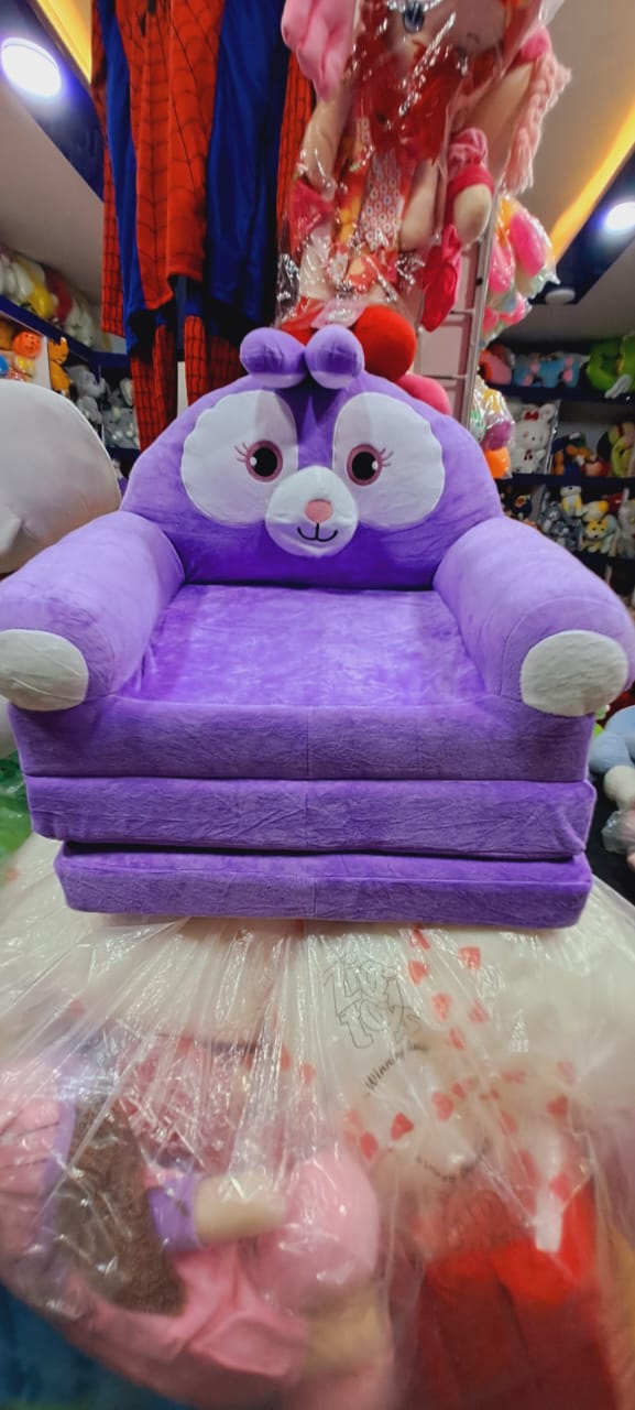 Comfortable Stuffed Folding Stuff Cartoon Plush Kids Sofa Chair Bed