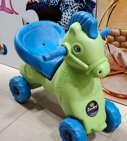 Plastic Riding Horse For Kid In Green Color