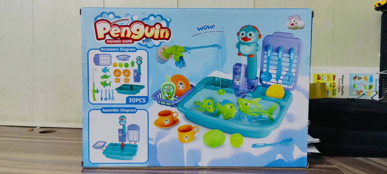 2 in 1 Sink And Fishing Game With Light And Sound