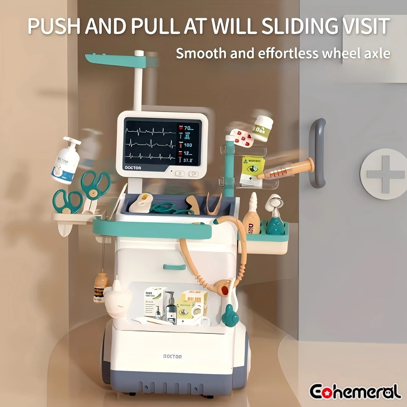 Pretend Play Medical Trolley Set
