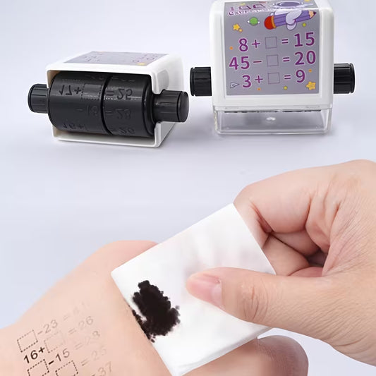 Reusable Math Roller Stamp for Teaching, Featuring a 2-In-1 Fill-In-The-Blank Design for Practicing Math Within 100